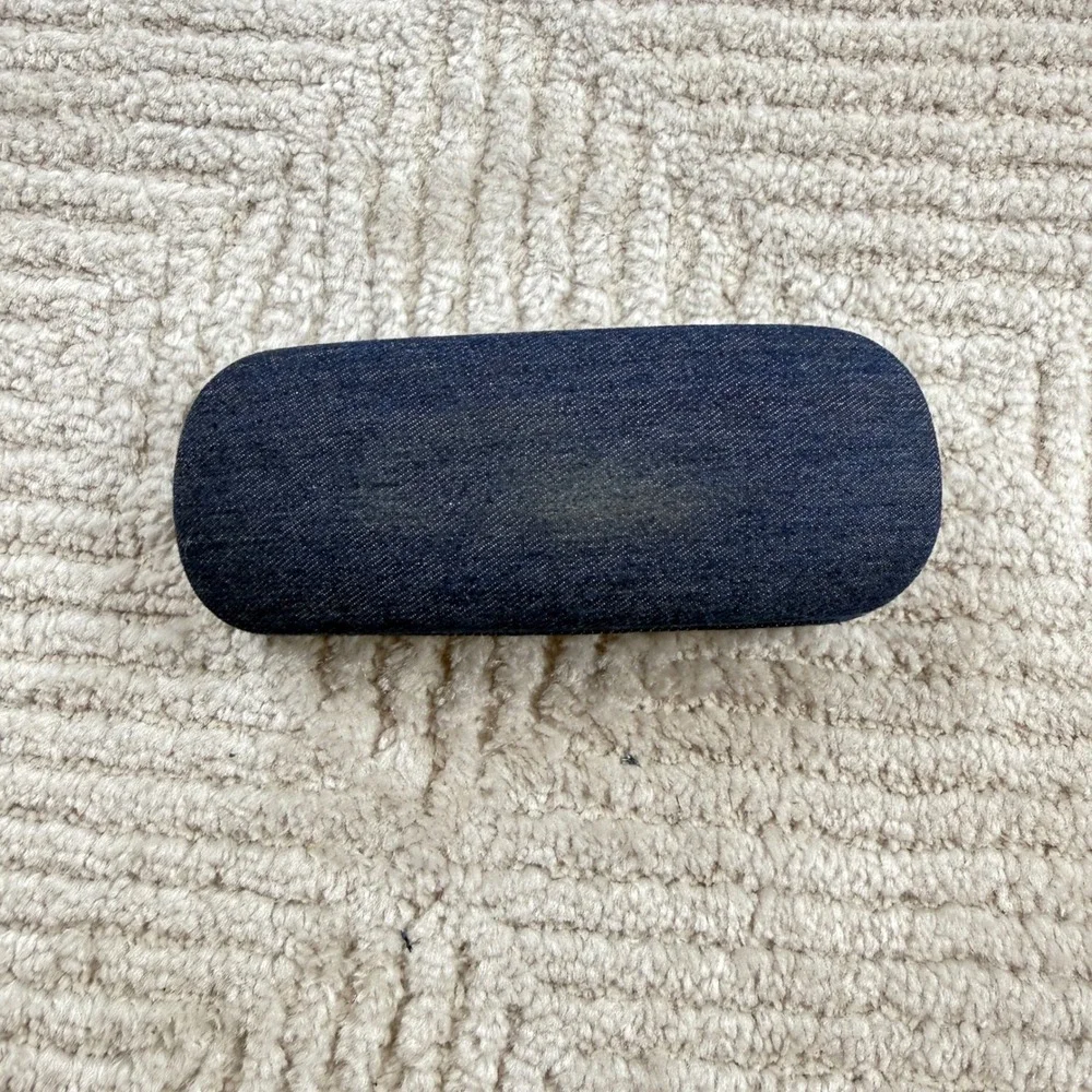 Muche et Muchette Glasses Case Blue Denim Hard Shell Eyewear Protector Y2K Retro